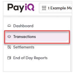 Left navigation with Transactions