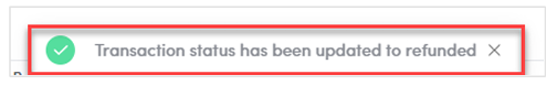 Status updated confirmation message